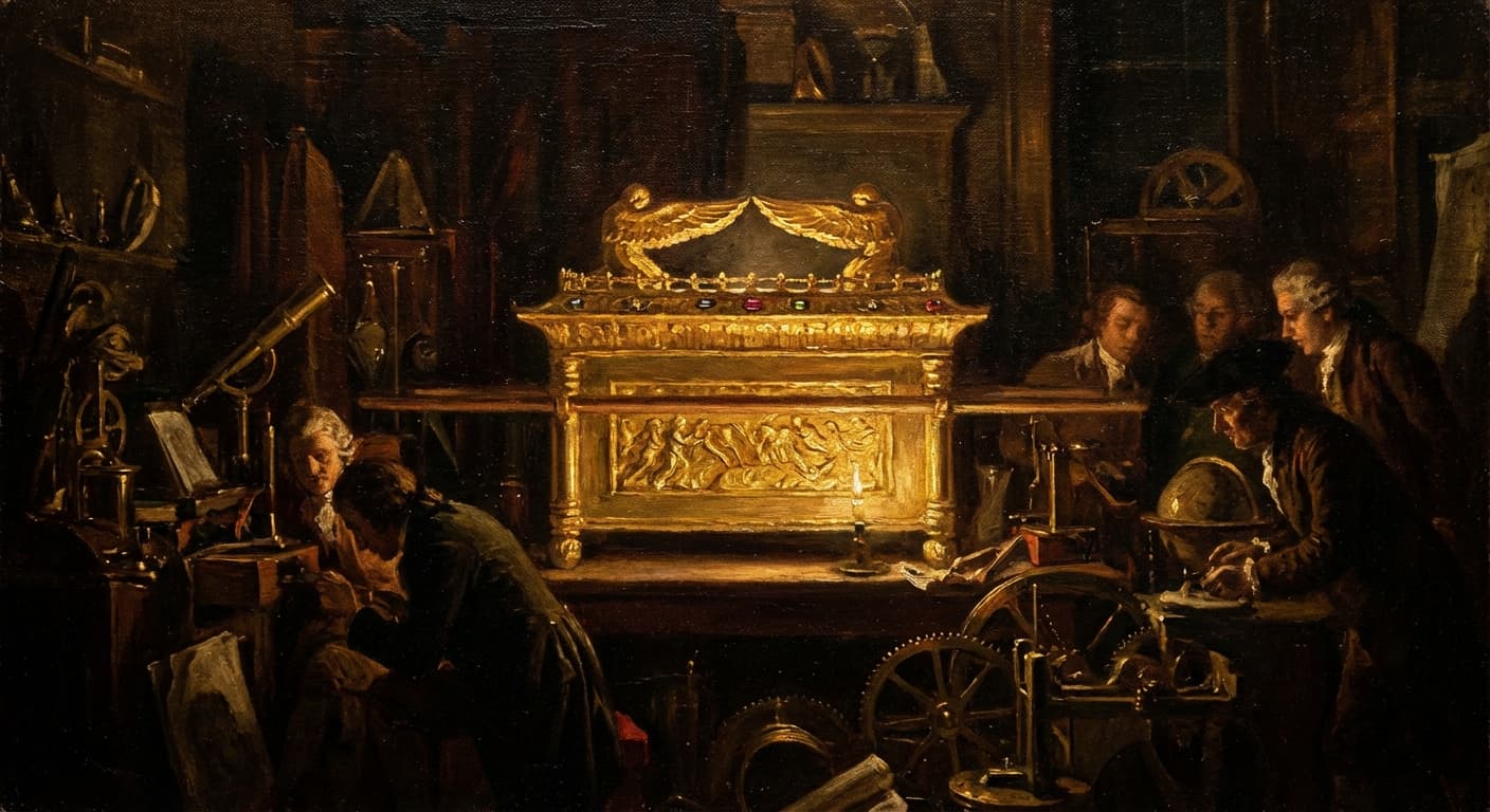 A warm, gilded surface with light catching the edges